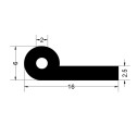 EPDM rubber P-shaped gasket - 16mm x 6mm