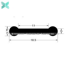 Rubber EPDM P Extrusion - 18mm x 3.75mm