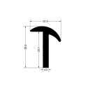 Rubber EPDM T Extrusion - 22.5mm x 29.5mm