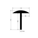 Rubber EPDM T Extrusion - 110mm x 110mm
