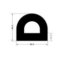 EPDM D-Shaped Rubber Seal - 96x84x23.5