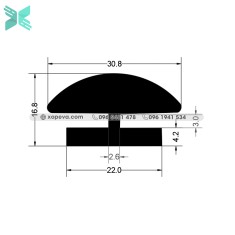 H-Shaped Rubber Packing - 16.8x30.8x4.2