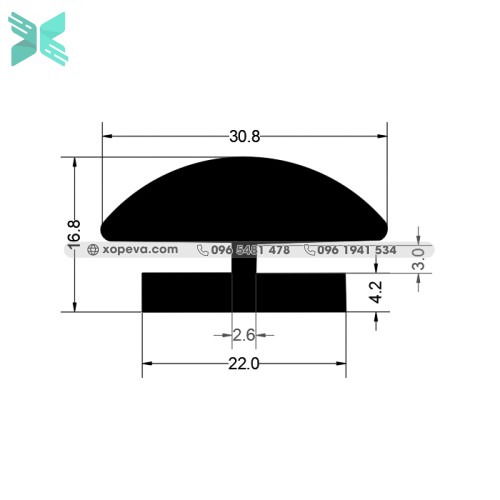 H-Shaped Rubber Packing - 16.8x30.8x4.2