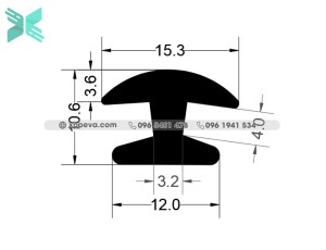 H-Shaped Rubber Packing - 10.6x15.3x3.6