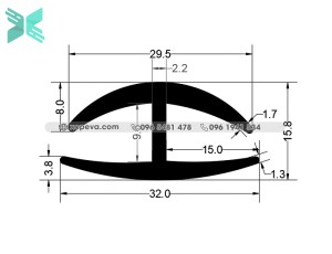 H-Shaped EPDM Rubber Packing - 32x15.8x3.2