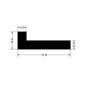 L-shaped EPDM rubber gasket - 12mm x 4mm x 2mm