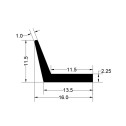 L-shaped EPDM rubber gasket - 16mm x 11.5mm x 2.25mm