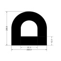 D-Shaped EPDM rubber bumper - 200x200x52.5