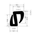 S type rubber EPDM sealing strip glass - 21x10.7x3.1