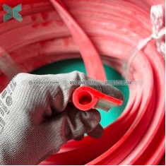 Red silicone rubber gasket P-shaped 16x31x3
