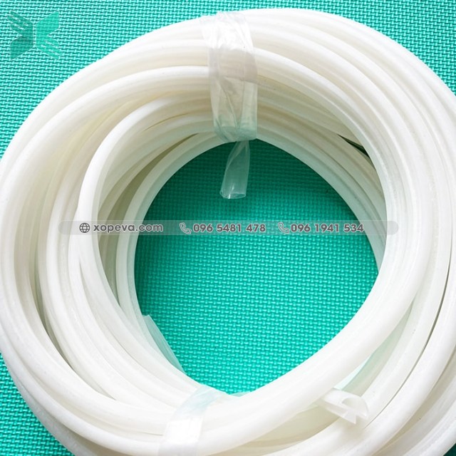 White silicone D-shaped gasket 10x15x1.5